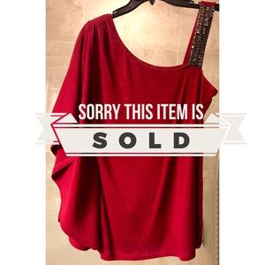SOLD Ⓜ️ Sexy one wing-sleeved red top